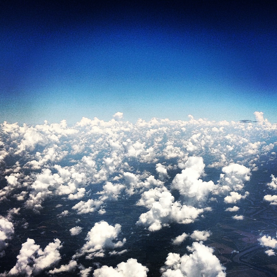 Aerial above a field of clouds